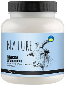 Маска для волосся з протеїнами козячого молока - Bioton Cosmetics Nature 500ml (1106548-1474929-2)