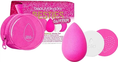 Набор - BeautyBlender Glittet Starter Set (sponge/1pcs + soap/16g + cleans/mat/1pcs + bag) Набор (1134540-0-2)