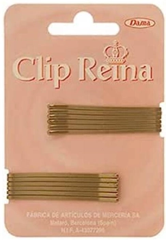 Заколки для волосся Clips Reina Long Бронзові 70 мм 12 шт (8423794524309)