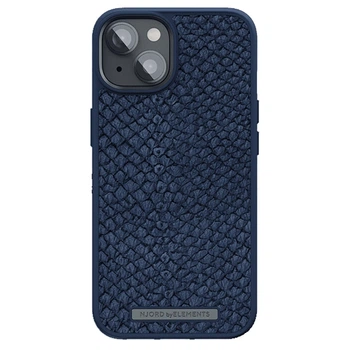 Чехол Elements Njord Salmon Leather Case для iPhone 14 Blue with MagSafe (NA41SL01)