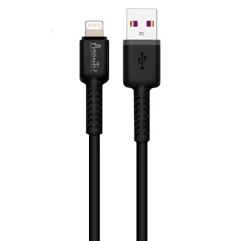 Кабель зарядки Avantis AC-85i Silicone USB to Lightning (3A) (1M) швидка зарядка Лайтнінг для Apple iPhone iPad Чорний