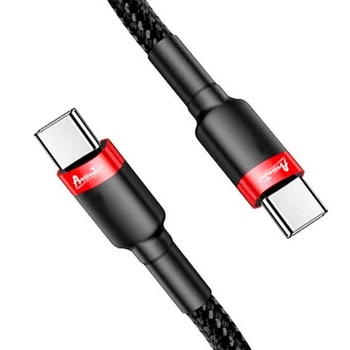 Кабель зарядки Avantis AC-48сс Cool Type-C to Type-C (PD40W) (5А) (1M) для швидкого заряджання та синхронізації для смартфонів, планшетів, плеєрів, фотоапаратів Чорний-Червоний