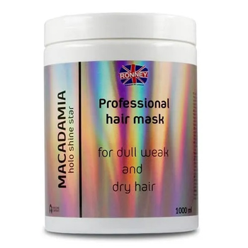 Maska Ronney Macadamia Holo Shine Star Professional Hair Mask do włosów suchych 1000 ml (5060589156869)
