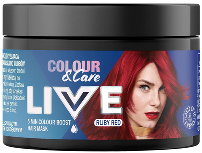 Maska do włosów Schwarzkopf Live Colour&Care 5 minutowa koloryzująca i pielęgnująca Ruby Red 150 ml (90443954)