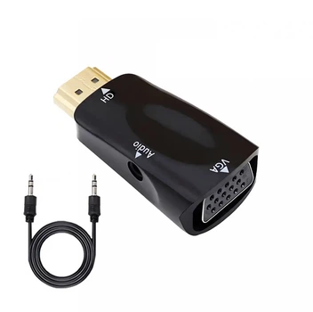 HDMI - VGA адаптер + 3,5 мм. аудіовихід чорний (02241601)
