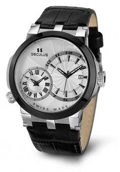 Часы наручные Seculus 4511.5.775.751 white, ss-ipb, black leather