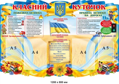Класний куточок для початкової школи 1200х800 мм д-2145709