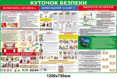 Куточок безпеки на виробництві 1200х750 мм (кольоровий) Д-5382