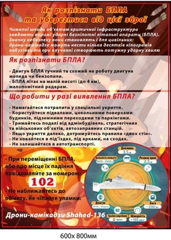 Стенд Як розпізнати БПЛА та уберегтися від цієї зброї 600х800 мм Д-8969