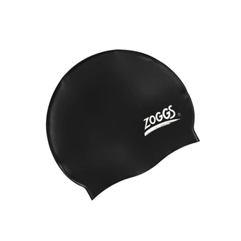 Шапочка для плавания Zoggs, взрослая, силиконовая, черная, универсальный размер OSFM (300771)