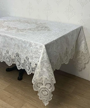 Скатерть Велюр Acme Tekstil 110x160 Lux Rose Krem PVS