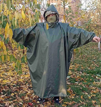 Дощовик військовий маскувальний з капюшоном колір хакі
