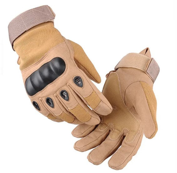 Універсальні тактичні захисні повнопалі рукавички із захистом кісточок койот 8002-М