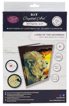 Zestaw do haftu diamentowego Craft Buddy Notebook Lions of the Savannah 26 x 18 cm (5055865493073)