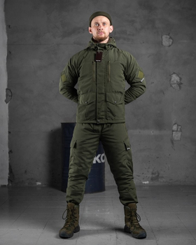 Тактический зимний теплый военный комплект Fastpos ( Куртка + Штаны ), Камуфляж: Олива, Размер: M