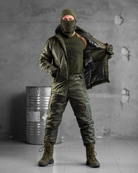 Тактичний зимовий теплий військовий комплект SnowStorm ( Куртка + Штани ), Камуфляж: Олива, Розмір: S