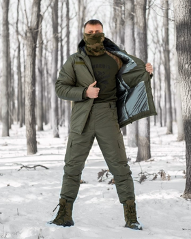 Тактичний зимовий теплий військовий комплект StormSnow ( Куртка + Штани ), Камуфляж: Олива, Розмір: L
