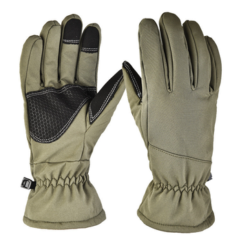 Водоотталкивающие ветрозащитные Softshell на флисе зимние перчатки Олива 9002-XL