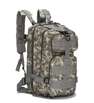 Тактический походный рюкзак на 25 л D3-GGL-106 Серый пиксель
