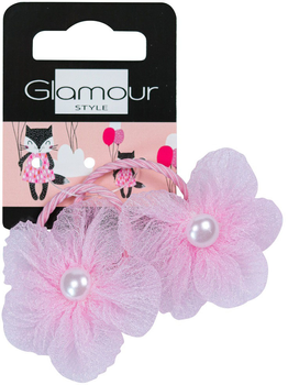 Набір резинок для волосся Glamour квіти дитячі рожеві 2 шт (5902704171664)