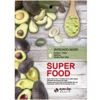 Тканинна маска для обличчя з авокадо Eyenlip Super Food Avocado Mask 23 мл (8809555251446)