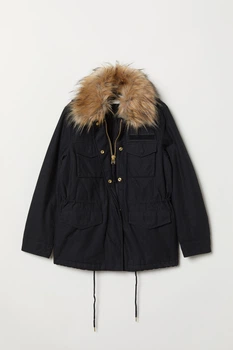 Парка H&M 34 черный 6594538