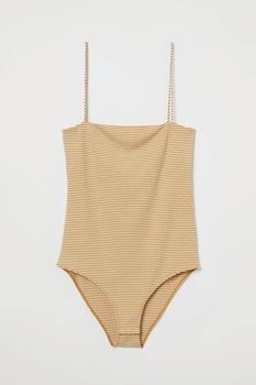 Боди H&M XL горчичный полоска 7662019