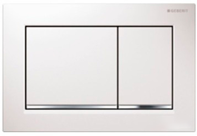 Змивна клавіша GEBERIT Sigma 30 білий/хром глянцевий/білий 115.883.KJ.1 прямокутної форми