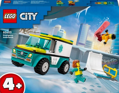 Zestaw klocków Lego City Karetka i snowboardzista 79 części (60403)