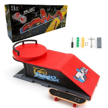 Набор фингерборд Skatepark fingerboard скейт парк пальчиковый скейт-фингерборд трамплин с пириллой и скейт 1810 D