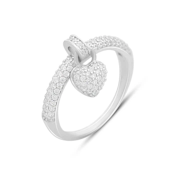 Серебряное кольцо с фианитами, вес изделия 2,72 гр (2149576)