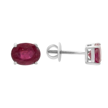 Серебряные серьги с натуральным рубином 3.286ct (2151333)