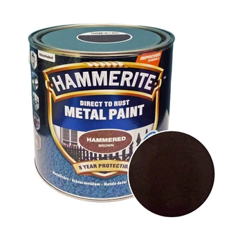 Фарба молоткова прямо по іржі Hammerite, 2,5 л, Коричневий, Глянсовий