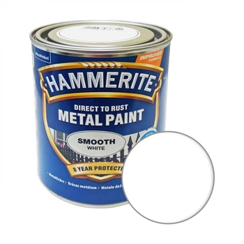 Краска гладкая финишная декоративная Hammerite Metal Paints, 0,75 л, Белый, Глянцевый