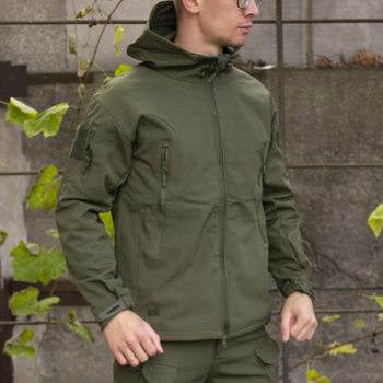 Куртка софтшел Gman Олива Soft Shell на флисе L