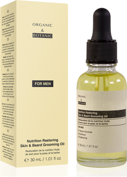 Арганова олія для обличчя Organic & Botanic Nutrition Restoring Skin & Beard Grooming Oil 30 мл (7061284414948)