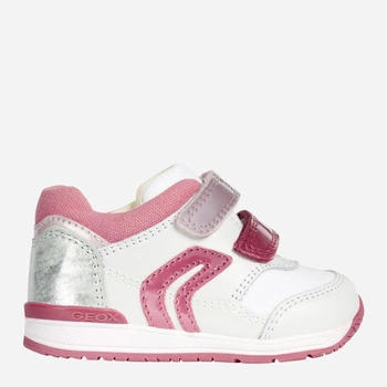 Buty sportowe dziecięce dla dziewczynki na rzepy Geox B840LA-08510-C0563 23 Biały/Różowy (8058279803954)