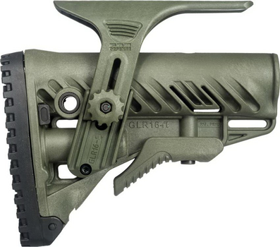 Приклад FAB Defense GLR-16 CP з регульованою щокою для AK AR15 зелений