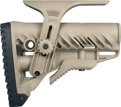Приклад FAB Defense GLR-16 CP з регульованою щокою для AK AR15 пісочний