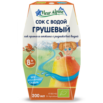 Сік дитячий Fleur Alpine Грушевий прямого віджиму з 8 місяців 200 мл (9002711027421)