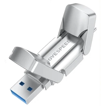 Внешний Твердотельный 2 в 1 USB 3.2 + Type-C высокоскоростной SSD накопитель Movespeed V1 256Gb