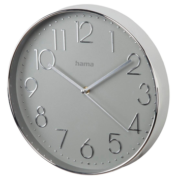 Zegar ścienny Hama Elegance (4047443423344) Srebrno-szary
