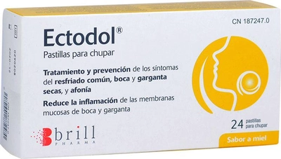 Льодяники для горла Brill Pharma Ectodol Pastillas Para Chupar Sabor Miel 24 шт (8470001872470)