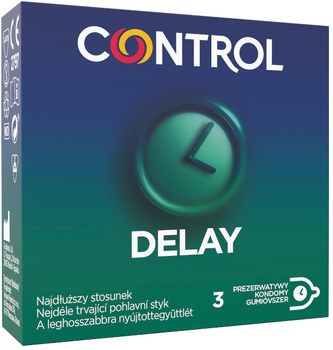 Prezerwatywy Control Delay opóźniające wytrysk z naturalnego lateksu 3 szt (8411134146786)