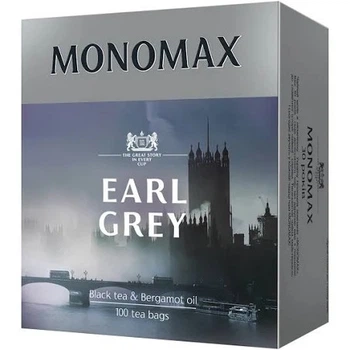 Чай чорний пакетований Мономах Earl Grey 100 х 2 г