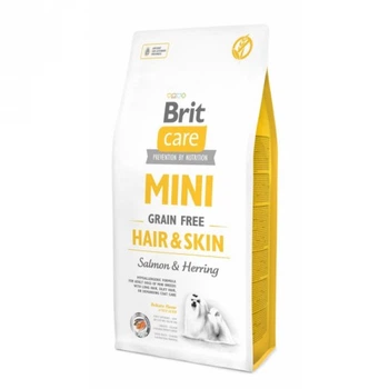 Сухий корм "Brit Care Mini Grain Free Hair & Skin" для дорослих собак мініатюрних порід з лососем 2 кг
