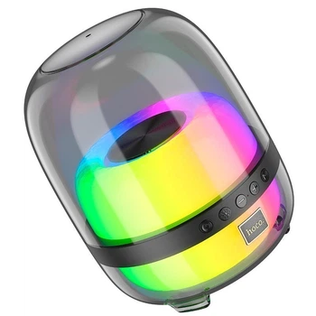 Портативна Bluetooth колонка з багатофункціональною підсвіткою HOCO BS58 Crystal Colorful Luminous 10W Black