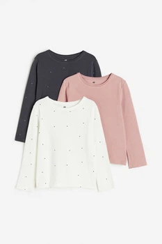Набір регланів в горох 3шт H&M 134-140см (400094454)