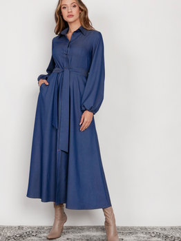 Плаття-сорочка максі жіноче Lanti SUK204 42/44 Синє (5904252721759)