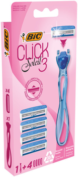 Станок для гоління жіночий BIC Click Soleil 3 Pink з 4 змінними картриджами (3086123644946)
